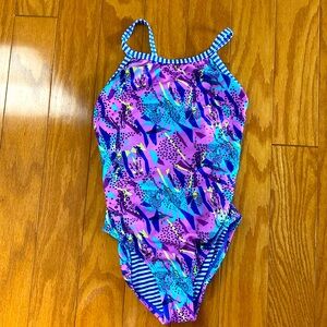 Girls Dolfin one piece racing swimsuit size 8